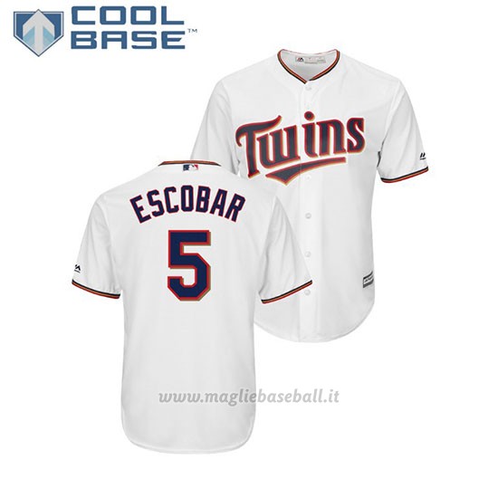 Maglia Baseball Uomo Minnesota Twins Eduardo Escobar Cool Base Majestic 1ªBianco